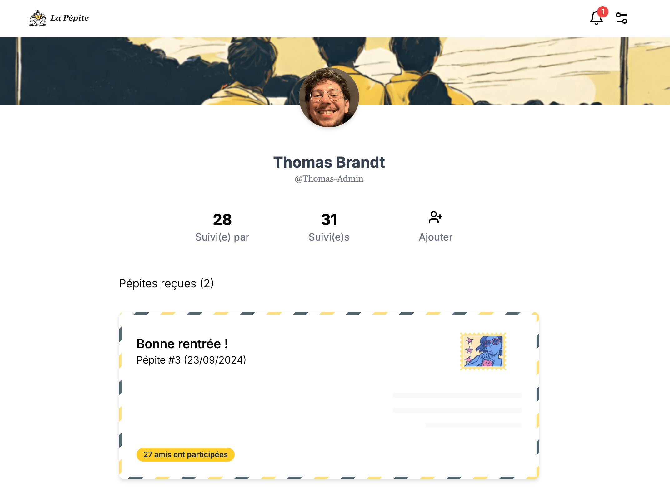 La pépite profile page