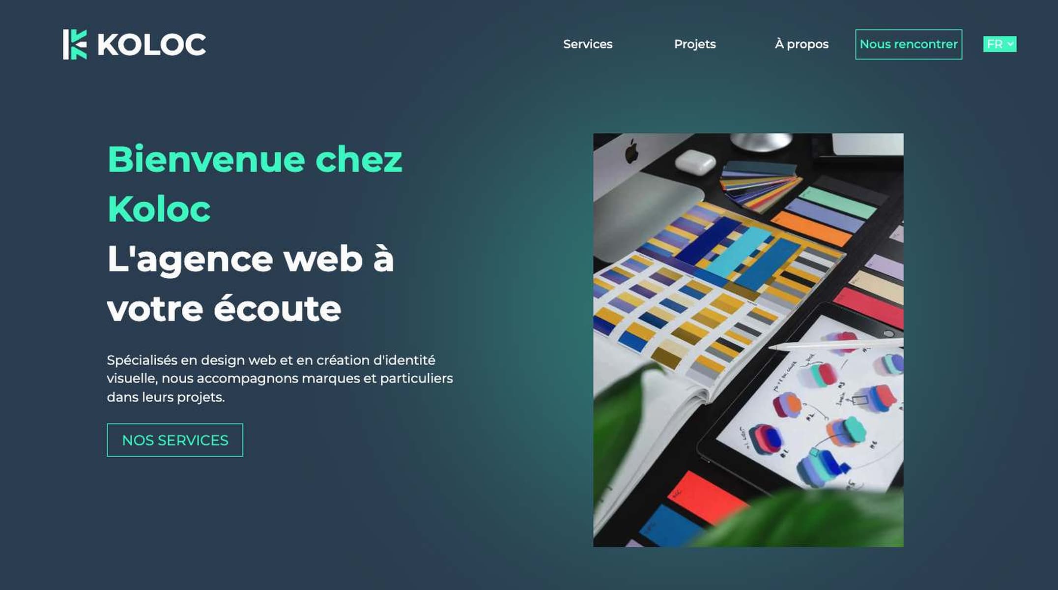 Screenshot of Koloc Agency home page