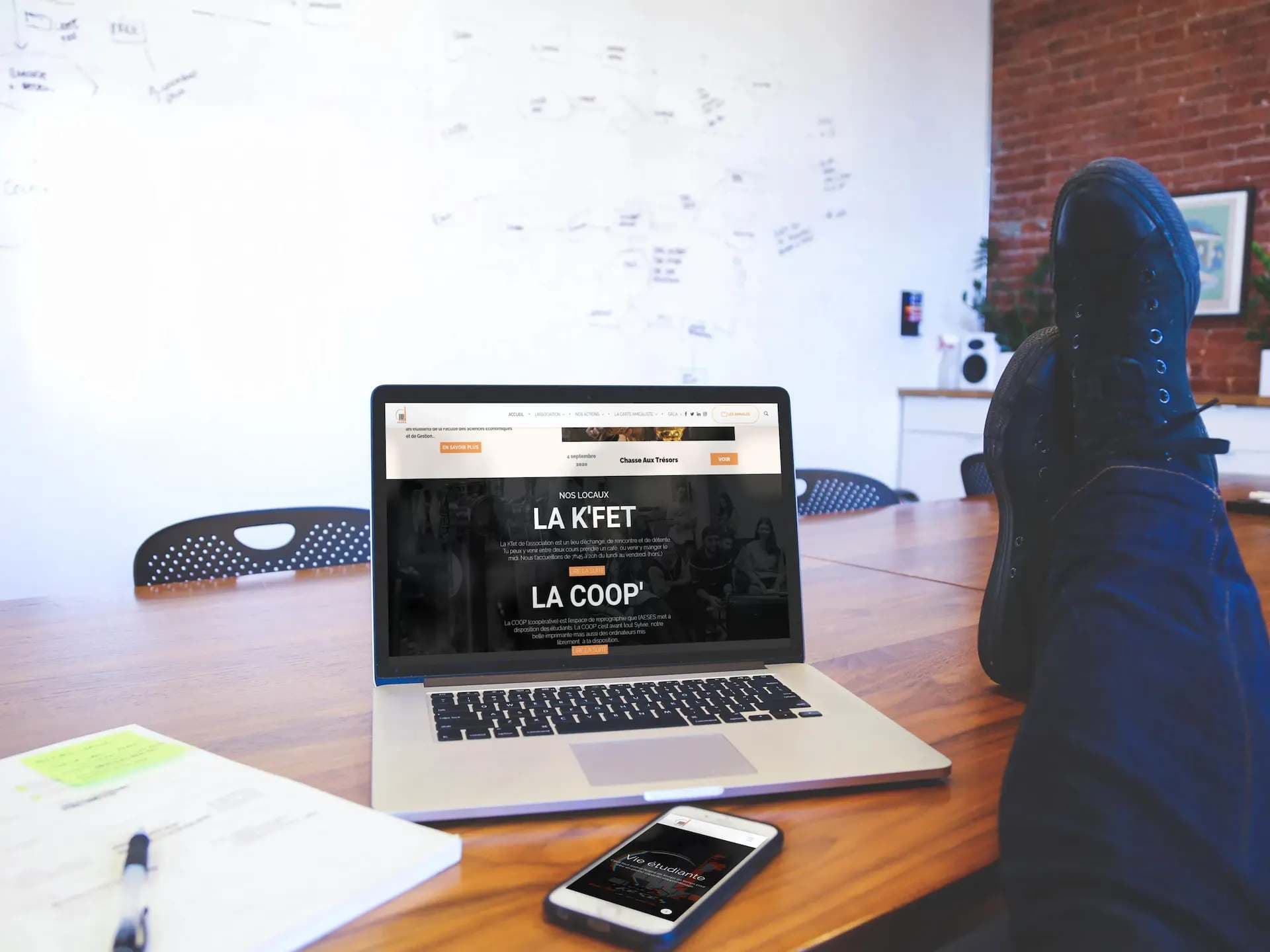 Section of the home page of the AESES website